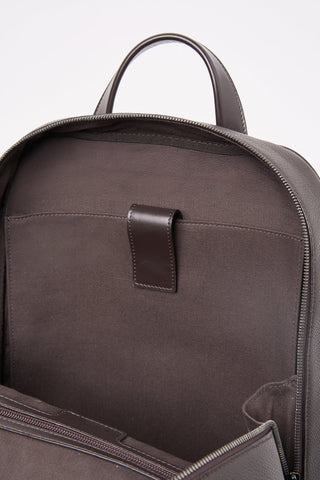 Grained leather backpack