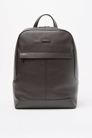 Grained leather backpack