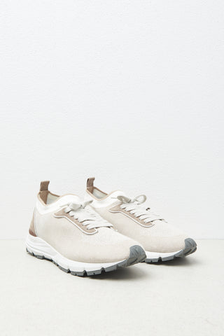 Sneakers in stretch melange cotton