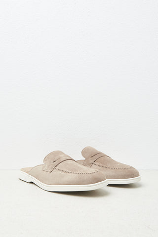 Genuine suede sabot loafers