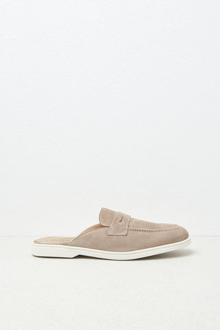 Genuine suede sabot loafers