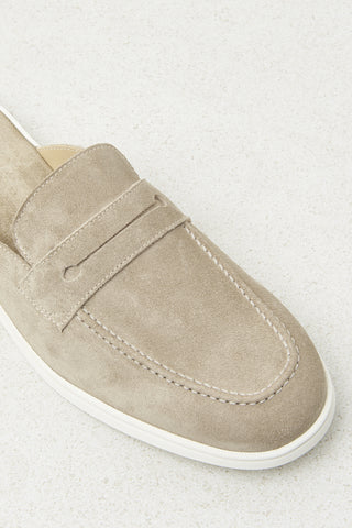 Genuine suede sabot loafers