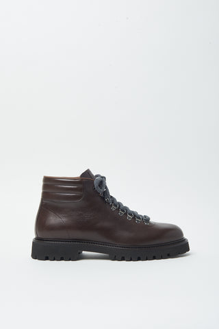 Leather hiking boots