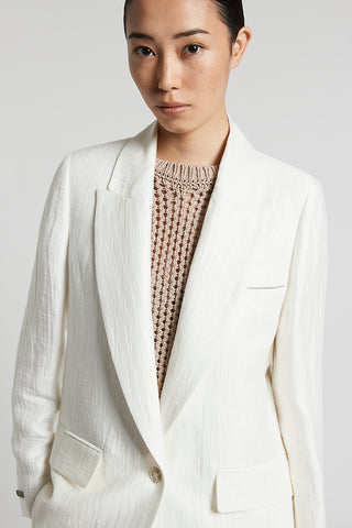 Single-breasted blazer in pure linen gabardine