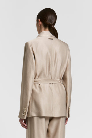 Blazer in shiny linen-viscose gabardine