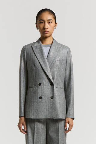 Pinstripe lurex wool flannel blazer