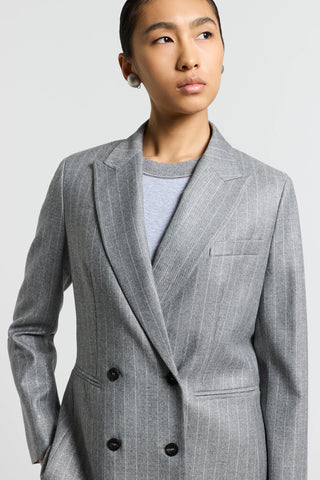 Pinstripe lurex wool flannel blazer
