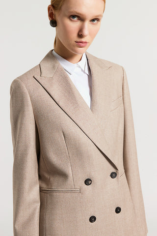 Micro-houndstooth lurex wool blazer