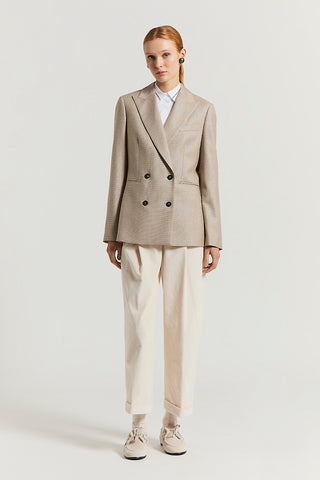 Micro-houndstooth lurex wool blazer