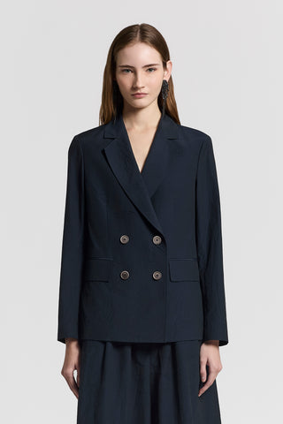 Cotton-blend canvas blazer