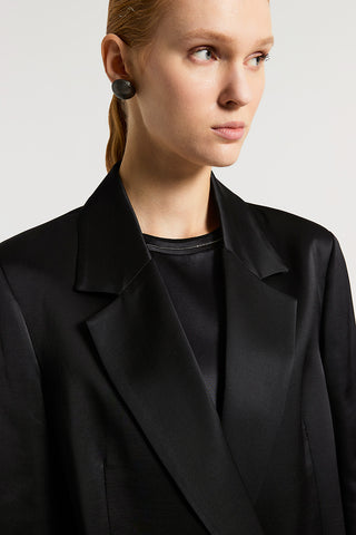 Viscose/wool satin blazer