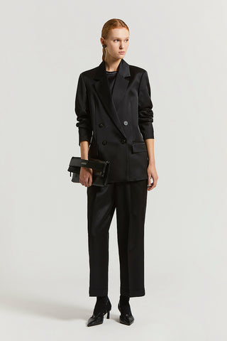 Viscose/wool satin blazer