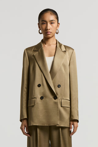 Viscose/wool satin blazer