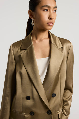 Viscose/wool satin blazer