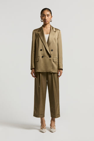 Viscose/wool satin blazer