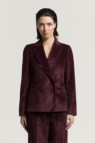 Double-breasted blazer in mixed-wale corduroy