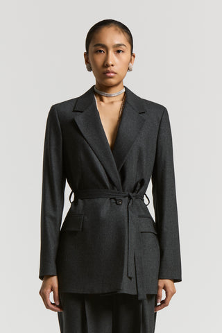 Wool and cashmere flannel blazer
