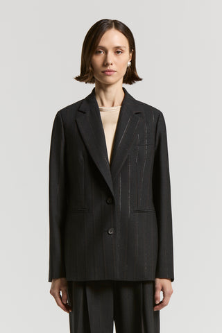 Lurex and stretch wool blazer