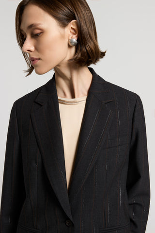 Lurex and stretch wool blazer