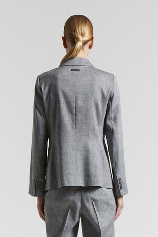 Wool and linen double-breasted blazer