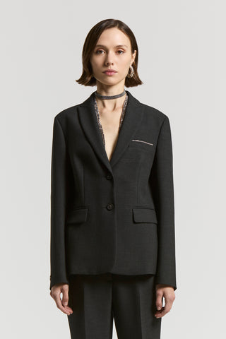 Double technical fabric blazer