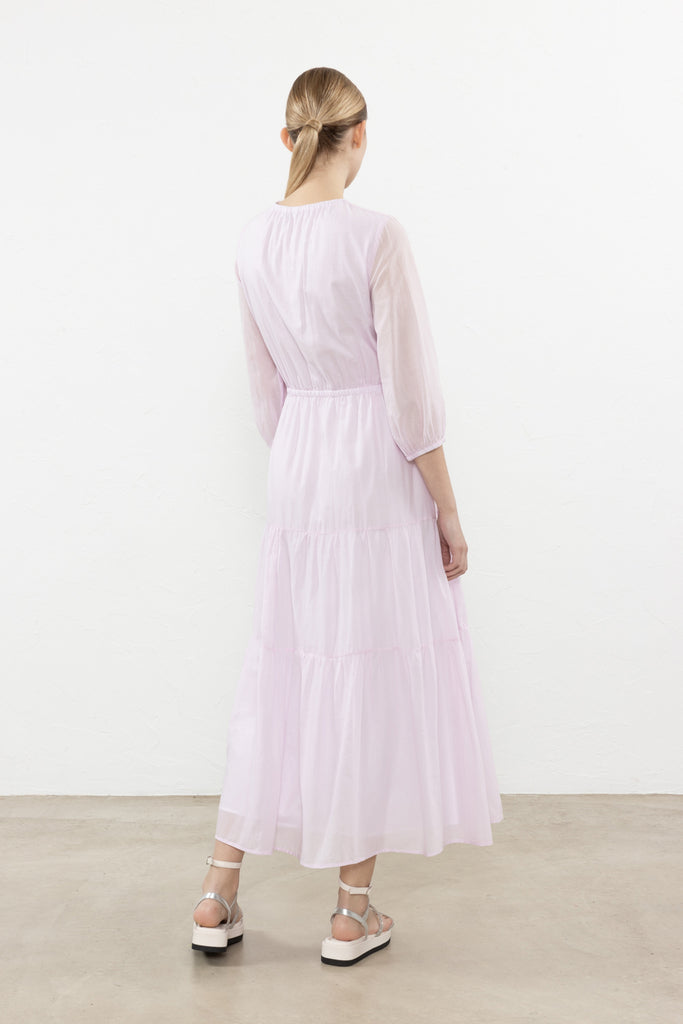 Long dress in pure cotton voile  