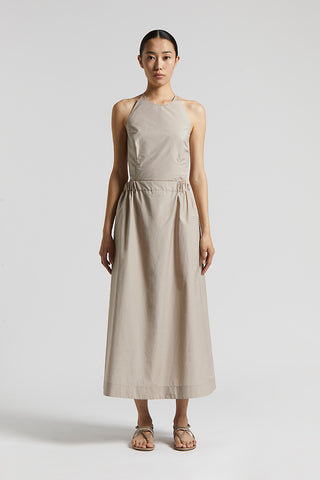 Long dress in technical cotton