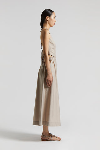 Long dress in technical cotton