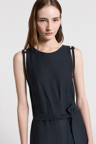 Viscose linen twill jumpsuit