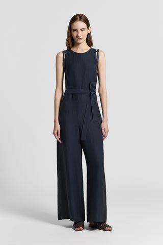 Viscose linen twill jumpsuit