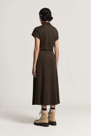 Vestido midi de punto de lana y viscosa