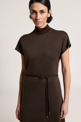 Vestido midi de punto de lana y viscosa