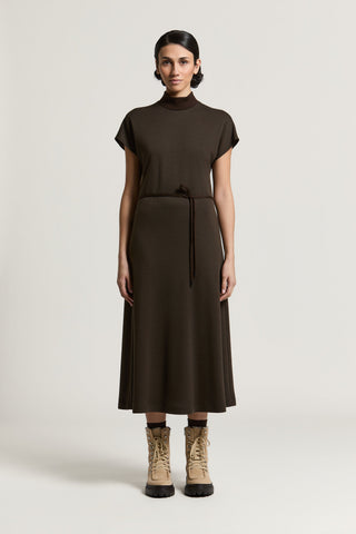 Vestido midi de punto de lana y viscosa