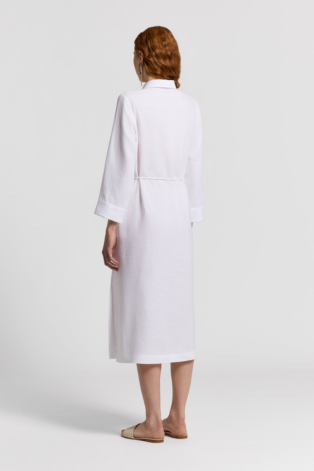 peserico linen dress Linen canvas dress | White pampas flower