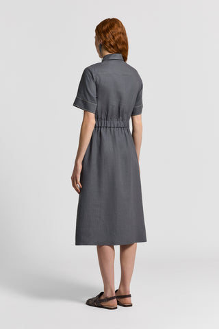 Pure linen shirt dress