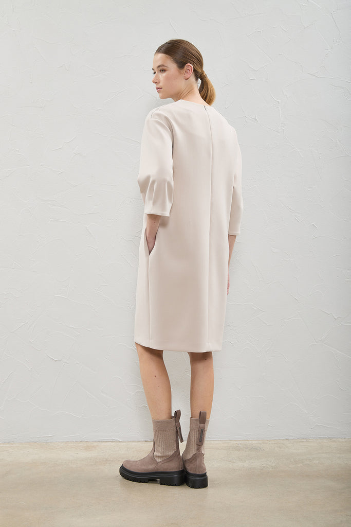 Midi dress in soft double-cloth fabric  