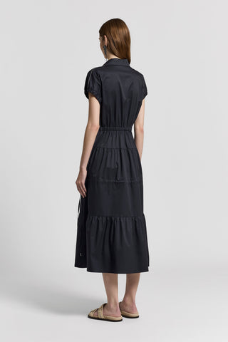 Short-sleeved sail-hand cotton dress