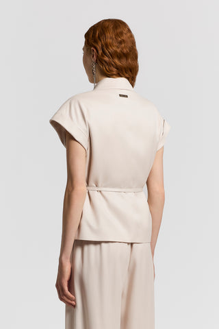 Viscose-cuprous diagonal-weave vest