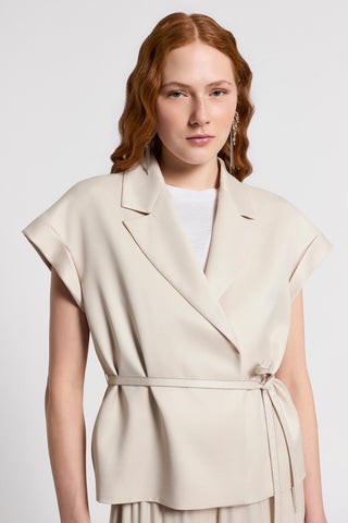 Viscose-cuprous diagonal-weave vest