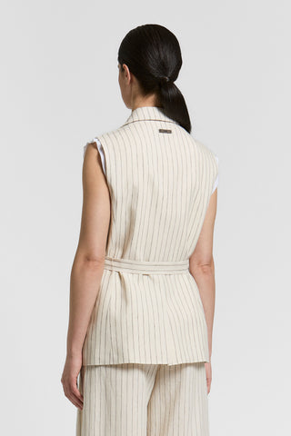 Pinstriped waistcoat in pure linen