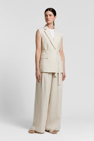 Zweifarbige Nadelstreifen-Hose