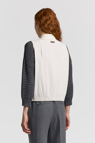 Knit and technical taffeta vest