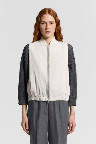 Knit and technical taffeta vest