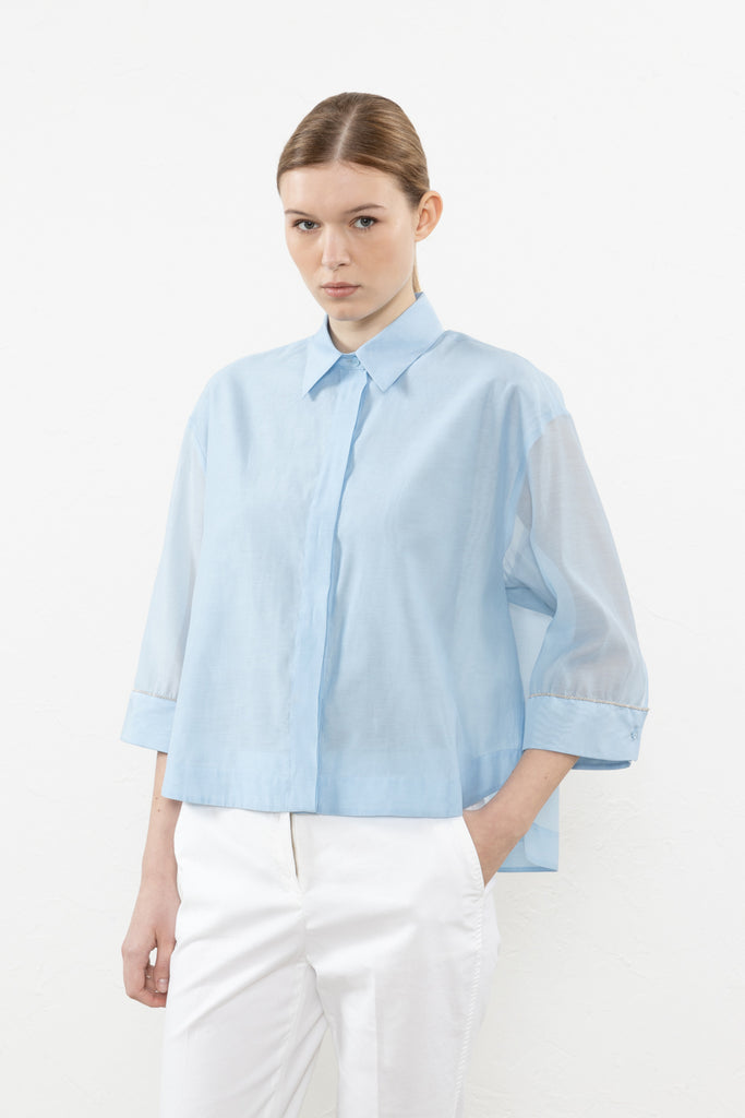 Cotton and silk organza shirt  