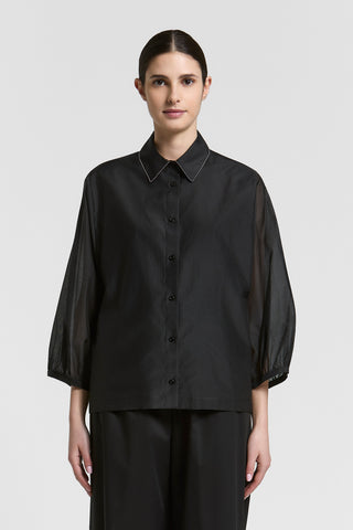 Hemd aus Organza und matter Seide