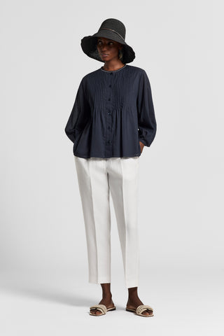 Cotton voile crewneck shirt