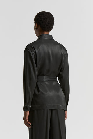 Fluid viscose twill shirt