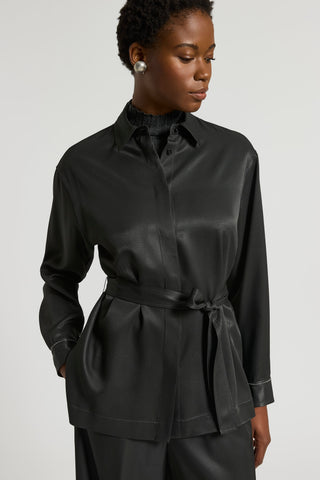 Fluid viscose twill shirt