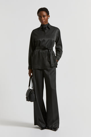 Wool and viscose rib-knit mock-polo-neck jumper with lurex