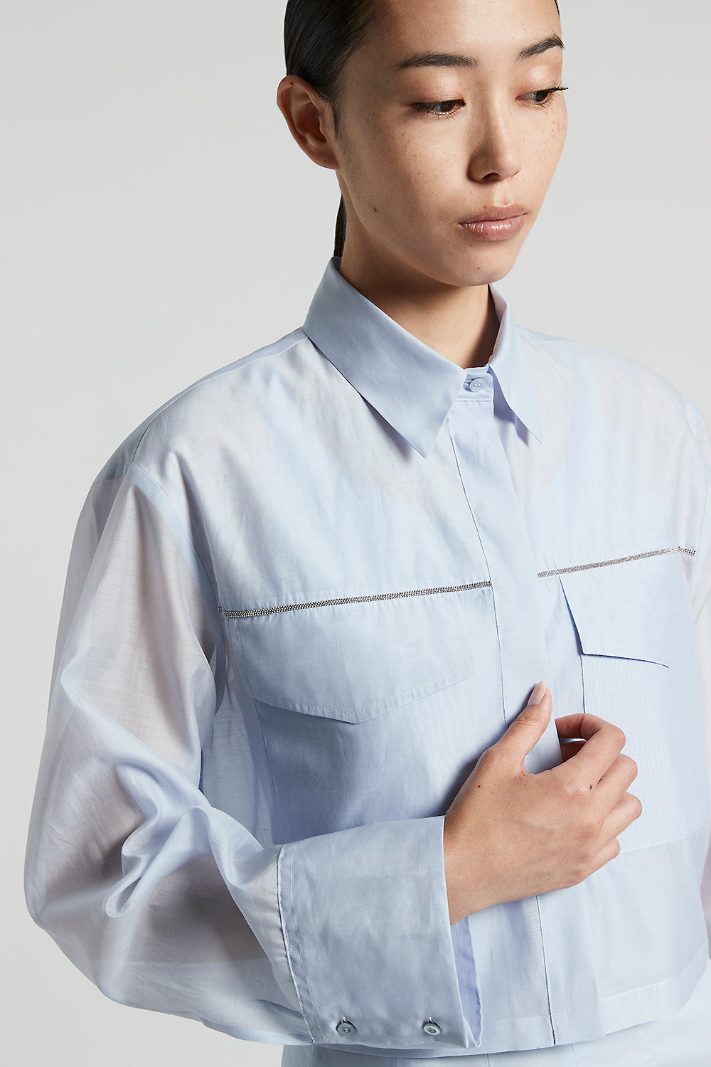 Matt cotton-silk organza shirt | Peserico